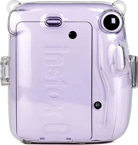 Vista 4 de EpicGadget Funda para Fujifilm Instax Mini 11 - Funda protectora de PVC duro transparente y portátil para cámara con correa de hombro ajustable