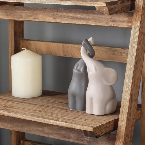 Vista 2 de OwMell Juego de 2 figuras de estatua de elefante amoroso, soporte de anillo de elefante de 6 pulgadas, regalos para parejas, decoración de la suerte