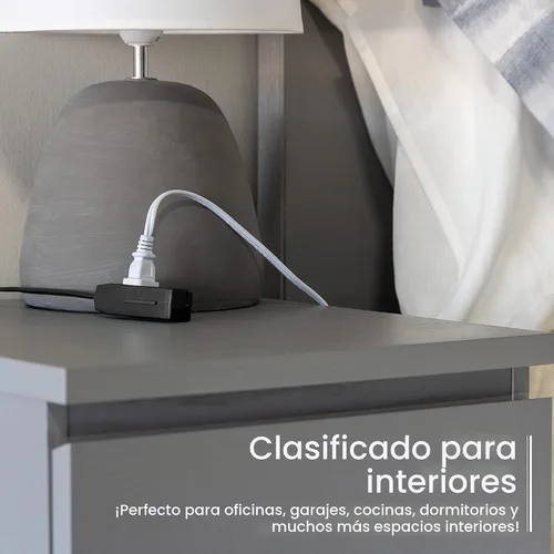 Vista 5 de GE Cable de extensión plano de 3 salidas de 3 pies, cable de extensión a tierra con múltiples tomas, extensor de salida de 3 clavijas, enchufe