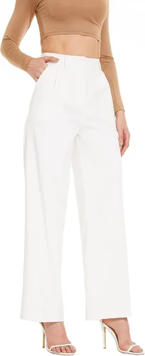 Vista 4 de FUNYYZO Women's Wide Leg Work Pants High Waist Long Straight Trousers Causal Pants