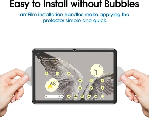 Vista 3 de amFilm Protector de pantalla de vidrio templado de 11 pulgadas diseñado para Google Pixel Tablet [cero burbujas] [dureza 9H] [antiarañazos]