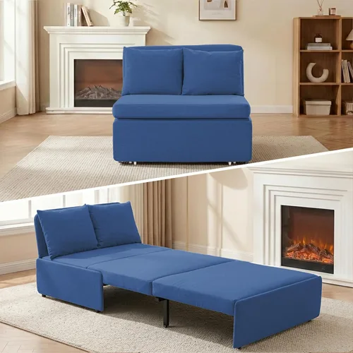 Vista 9 de Mjkone Sofá cama extraíble tamaño individual de 43 pulgadas de ancho con sofá cama extraíble, sofá individual convertible 2 en 1 con almohadas