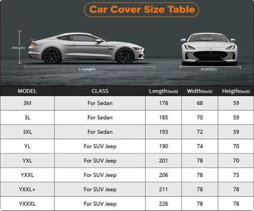 Vista 4 de Kayme - Funda de coche resistente impermeable para todo tipo de clima, cubiertas completas para exteriores, protección contra rayos UV, lluvia