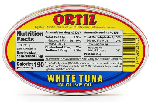 Vista 2 de Ortiz Atún blanco en aceite de oliva, rebanadas tiernas frescas, atún silvestre español, alto en proteínas y grasas Omega 3, excelente en ensaladas