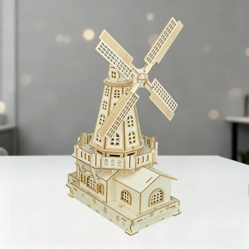 Vista 2 de Rompecabezas de madera 3D grabado láser, kit de construcción de montaje seguro para adolescentes y adultos, edificios de fama mundial, modelos