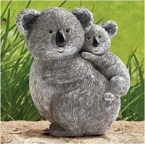 Vista 2 de Roman Giftware Inc., colección Pudgy Pals, estatua de koala y bebé, 8.5 pulgadas de alto, decorativo, regalo de jardín, decoración para el hogar al