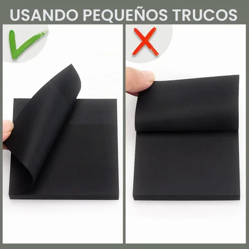 Vista 5 de Notas adhesivas de 3 x 3 pulgadas, autoadhesivas, 4 blocs, 90 hojas/bloc Negro