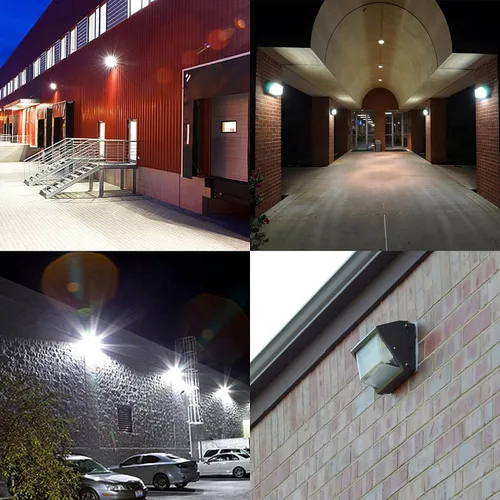 Vista 6 de Paquete de luz LED de pared de 80 W con fotocélulas del atardecer al amanecer, luz diurna de 10500 lm 5000 K, entrada AC100-277V, reemplazo de 500 W
