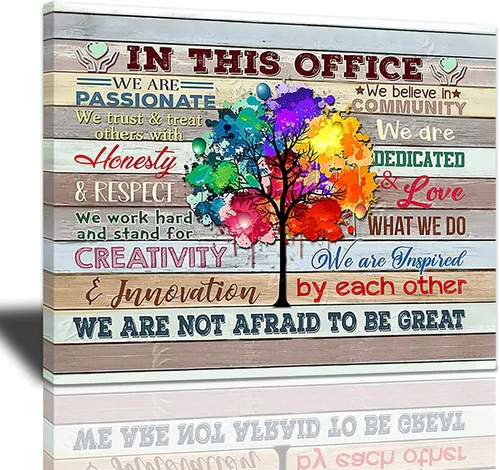 Vista 14 de Arte de pared inspirador para la oficina, impresiones en lienzo, citas motivacionales, póster artístico en esta oficina, We Are A Team, decoración