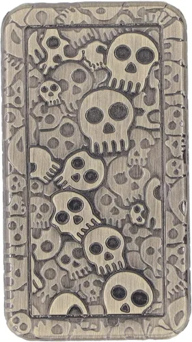 Vista 8 de Rodillo, juguetes para hombres, TDAH, autismo, ansiedad, alivio del estrés, juguete magnético de póquer, deslizador de metal con patrón de calavera