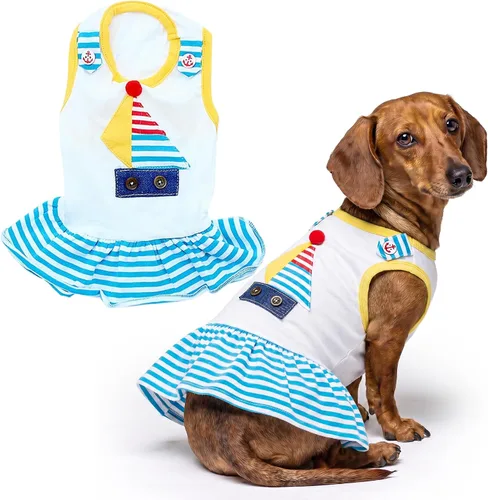 Vista 18 de Parisian Pet Chambray - Vestido para perro - Ligero sin mangas para perro, niña, talla XS Chambray en general