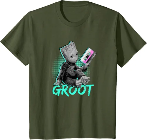 Vista 10 de Camiseta infantil Marvel Guardians of the Galaxy Vol. 2 Baby Groot Mix Tape, Negro