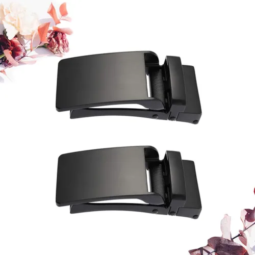 Vista 6 de EXCEART 2 hebillas de cinturón para hombre de aleación de negocios con hebilla automática única para cinturón (negro)