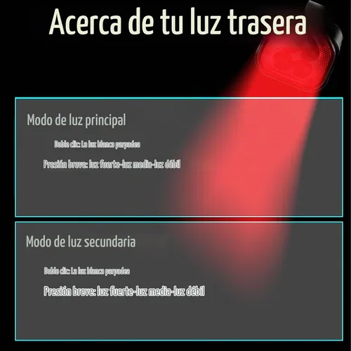 Vista 5 de Juego de luces de bicicleta de 6+12 modos para montar por la noche luz