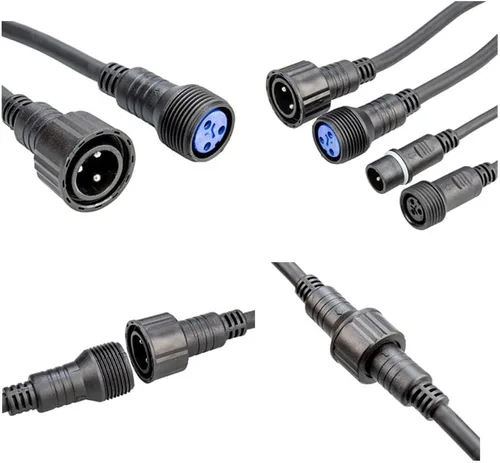 Vista 7 de Cable de alimentación impermeable, 3 pines 13AWG 2.5mm2, conector impermeable, cable de extensión de alimentación, 3.3 ft 3.2 pies IP65 par luz al
