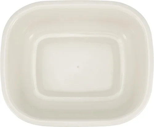 Vista 3 de MOUYAT Paquete de 4 lavabos de plástico de 13 L, caja de autobús comercial de plástico de 14 cuartos de galón, lavabo rectangular, sartenes beige