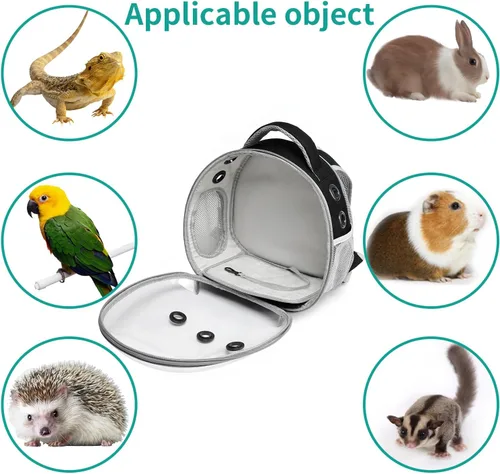 Vista 2 de Mochila Portátil de Viaje para Mascotas Transportín Bolsa para Hámster Conejillo de Indias Pájaro Perro Pequeño Gato Tortuga Transportín Jaula