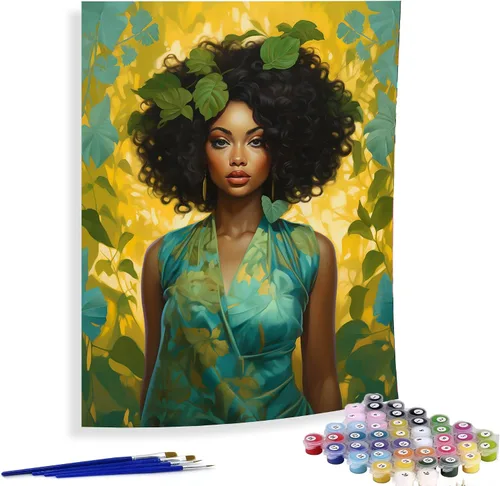 Vista 10 de Diymood Pintura por números para adultos, gatos, pintura al óleo, pintura acrílica abstracta por números, kits para adultos principiantes