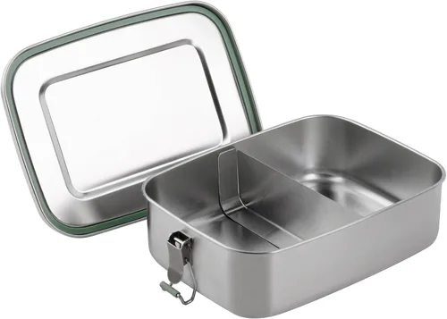 Vista 12 de Arora Lonchera Bento de acero inoxidable – 27.1 fl oz con divisor, 2 compartimentos, recipiente de alimentos ecológico y reciclable, a prueba