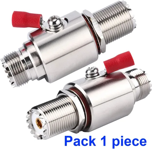 Vista 2 de Protector contra sobretensiones relámpago UHF PL-259 Socket PL259 Socket (UHF hembra) a zócalo SO239 (UHF hembra) mamparo para radio CB