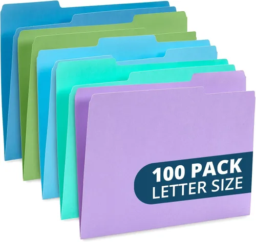 Vista 10 de Blue Summit Supplies 100 carpetas de archivos, cartas, colores surtidos