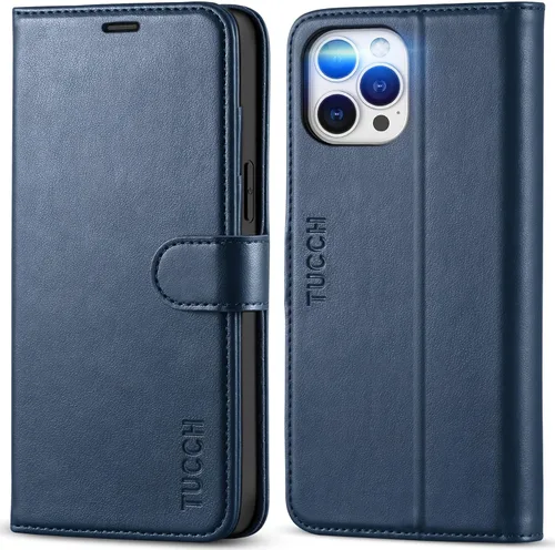Vista 11 de TUCCH Funda tipo cartera compatible con iPhone 12 Pro Max 5G de 6.7 pulgadas, con ranura para tarjetas de piel sintética