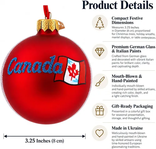 Vista 3 de CN Tower, Toronto, Canadá, bola de cristal adorno de Navidad 3.25 pulgadas