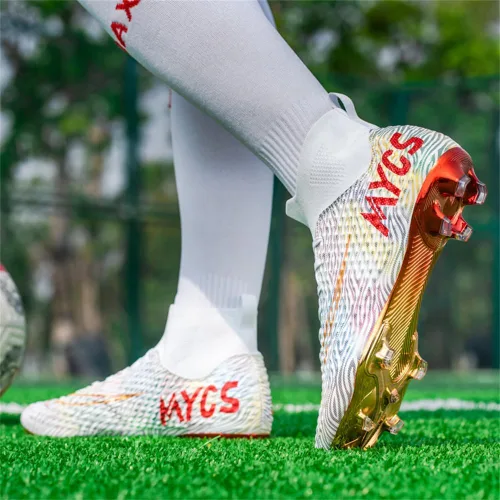 Vista 5 de Botas de fútbol para hombre, zapatos de fútbol, zapatos de punta, zapatos cómodos para adultos, atléticas, al aire libre, interior, competición