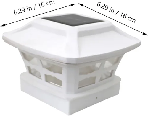 Vista 6 de 2 Pack Solar Pillar Lights, Waterproof Fence Post Cap Lamps for Garden