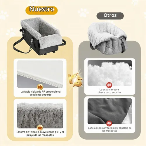 Vista 2 de VavoPaw Asiento de coche para perros pequeños y gatos de menos de 12 libras Negro
