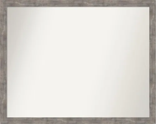Vista 234 de Amanti Art Silver Bathroom Mirror for Over Sink, 26x45 Custom Made Marred Pewter Rectangle Vanity Mirror, Oversize Casual Wood Frame, Hangs Estaño