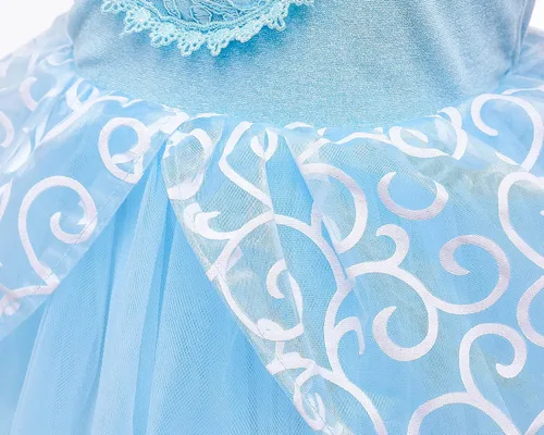 Vista 6 de Disfraz de princesa para niñas, disfraz de Halloween para fiesta de cumpleaños con diadema y accesorios para gargantillas