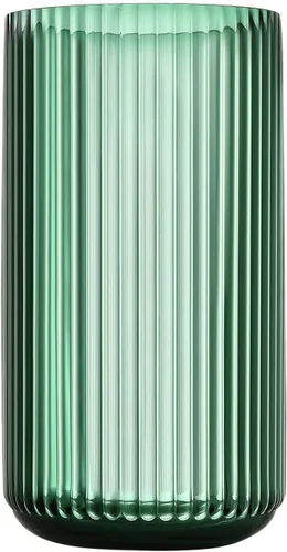 Vista 9 de Florero cilíndrico pequeño de cristal marrón acanalado para decoración de centros de mesa de comedor de granja