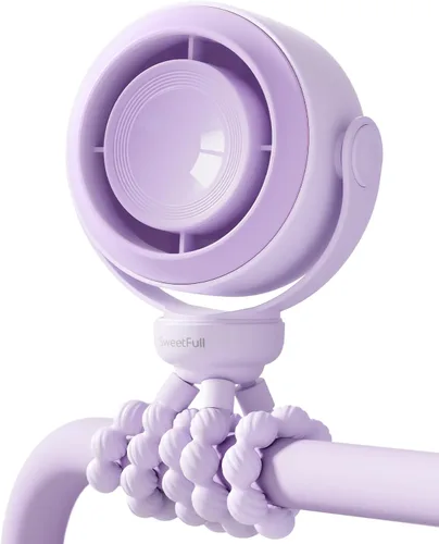 Vista 8 de SWEETFULL Ventilador de cochecito portátil, ventilador de bebé a prueba de Negro
