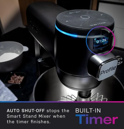 Vista 8 de GE Profile - Batidora de pie inteligente, báscula inteligente integrada y tecnología de detección automática, cuenco de acero inoxidable de 7 Negro