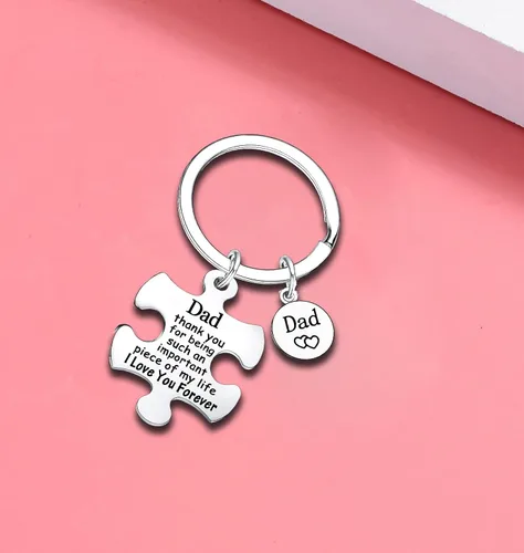 Vista 3 de Llavero para papá, regalo del día del padre, regalo para papá, regalo de hijo, hija, papá, cumpleaños, boda, regalo de Acción de Gracias, San