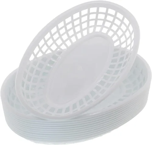 Vista 3 de Combo de cesta de comida rápida de estilo retro (12 unidades) y forro a cuadros (100 unidades). La cesta de comida rápida es apta para lavavajillas.