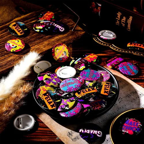 Vista 3 de Jutom 48 Pcs 80s Party Favors 80's Buttons Pins Badges for Backpacks 1980's Themed Accessories Lapel Pins for 1980's Themed Party Supplies Clothes