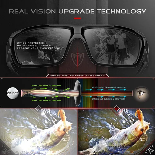 Vista 5 de ATTCL - Gafas de sol polarizadas para hombres - Gafas deportivas de pesca 100% protección UV