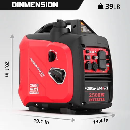 Vista 7 de PowerSmart Generador inversor portátil de 2500 vatios con tecnología silenciosa