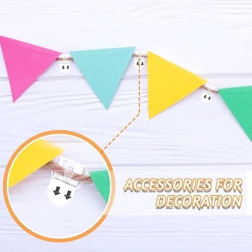 Vista 4 de Jetec 100 piezas de mini clips adhesivos transparentes para luces, ganchos para colgar, decoración de pared, para interiores, hogar, Halloween