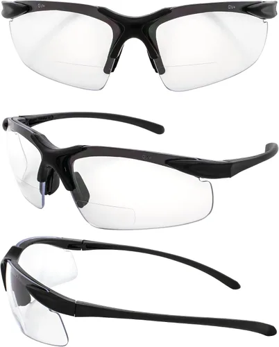 Vista 2 de Global Vision Apex 2.5 - Gafas de seguridad bifocales, 2 pares de lentes transparentes y ahumadas