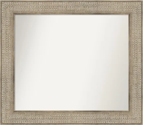 Vista 15 de Amanti Art Espejo de baño plateado para sobre fregadero, 26 x 26 pulgadas, espejo cuadrado de níquel pulido, marco de madera tradicional mediano, se