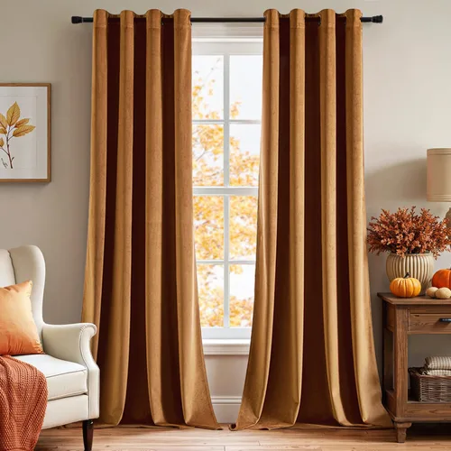 Vista 52 de EMEMA Cortinas de terciopelo negro, 2 paneles de 40 x 63 pulgadas de largo, bolsillo trasero para barra