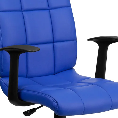 Vista 8 de Flash Furniture - Silla giratoria de respaldo medio de vinilo, acolchada, color negro