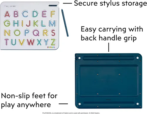 Vista 4 de Playskool Magnatab — Letras mayúsculas de la A a la Z — Tablero magnético de trazado de letras para niños pequeños y dibujo sensorial