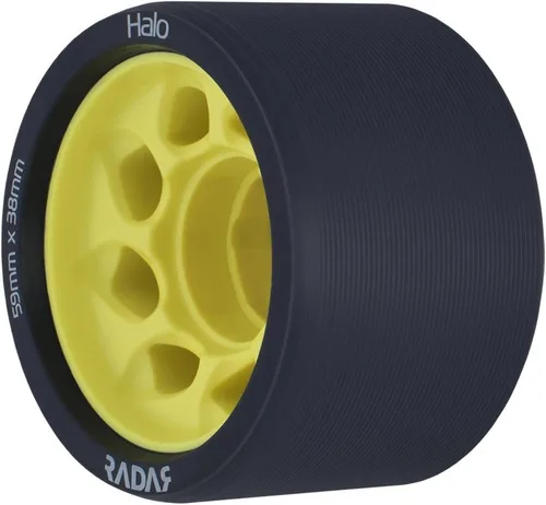 Vista 7 de Riedell Radar Wheels Halo - Ruedas para patines (4 unidades) 59mm X 38mm, Indoor Performance Derby Wheels, H-Shaped Hub for Edge Control and Grip