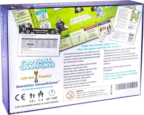 Vista 8 de Juego de mesa de campeones de fútbol – Juegos de mesa familiares para adolescentes a partir de 14 años y adultos – Juego de mesa de estrategia