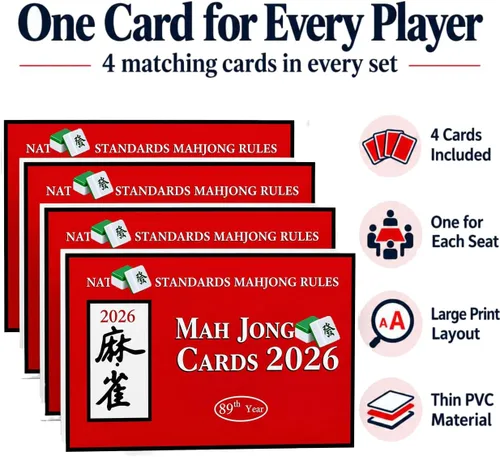 Vista 2 de Mahjong Cards 2026 American Mahjong Tarjetas de referencia, juego
