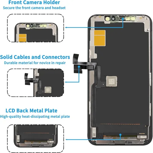 Vista 2 de Ayake Reemplazo de pantalla para iPhone 11 Pro, pantalla LCD FHD de 5.8 pulgadas y pantalla digitalizadora táctil, tono real programable, restos